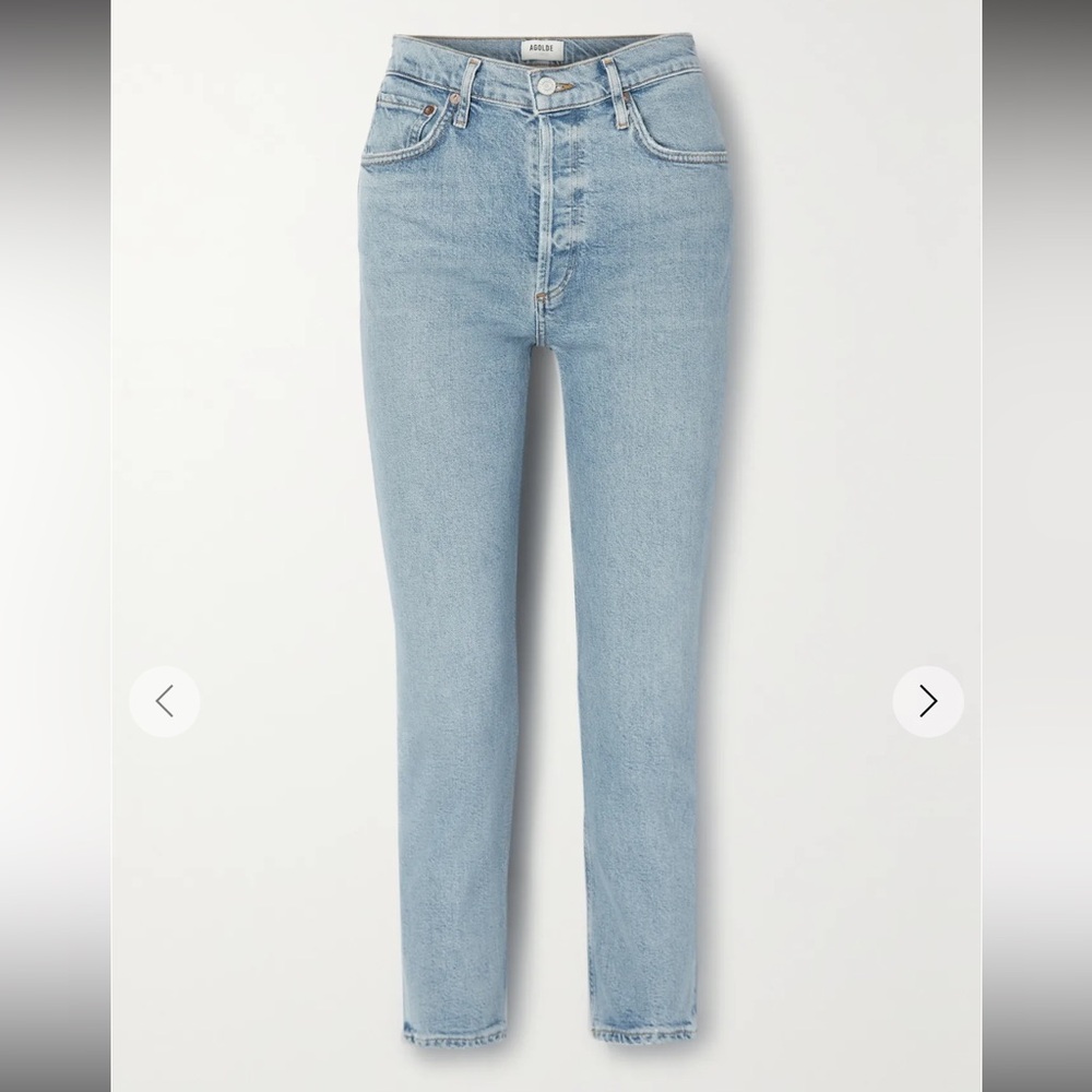 Agolde Light Blue Denim Straight Fit Jeans